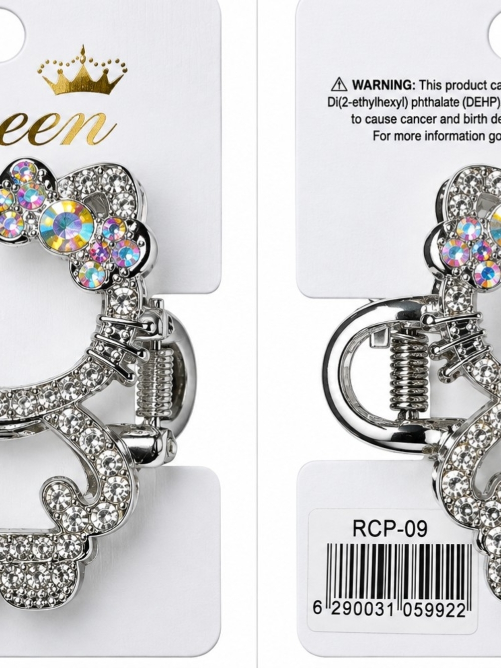 Que Silver Clip-On Earrings with Iridescent Aurora Accents